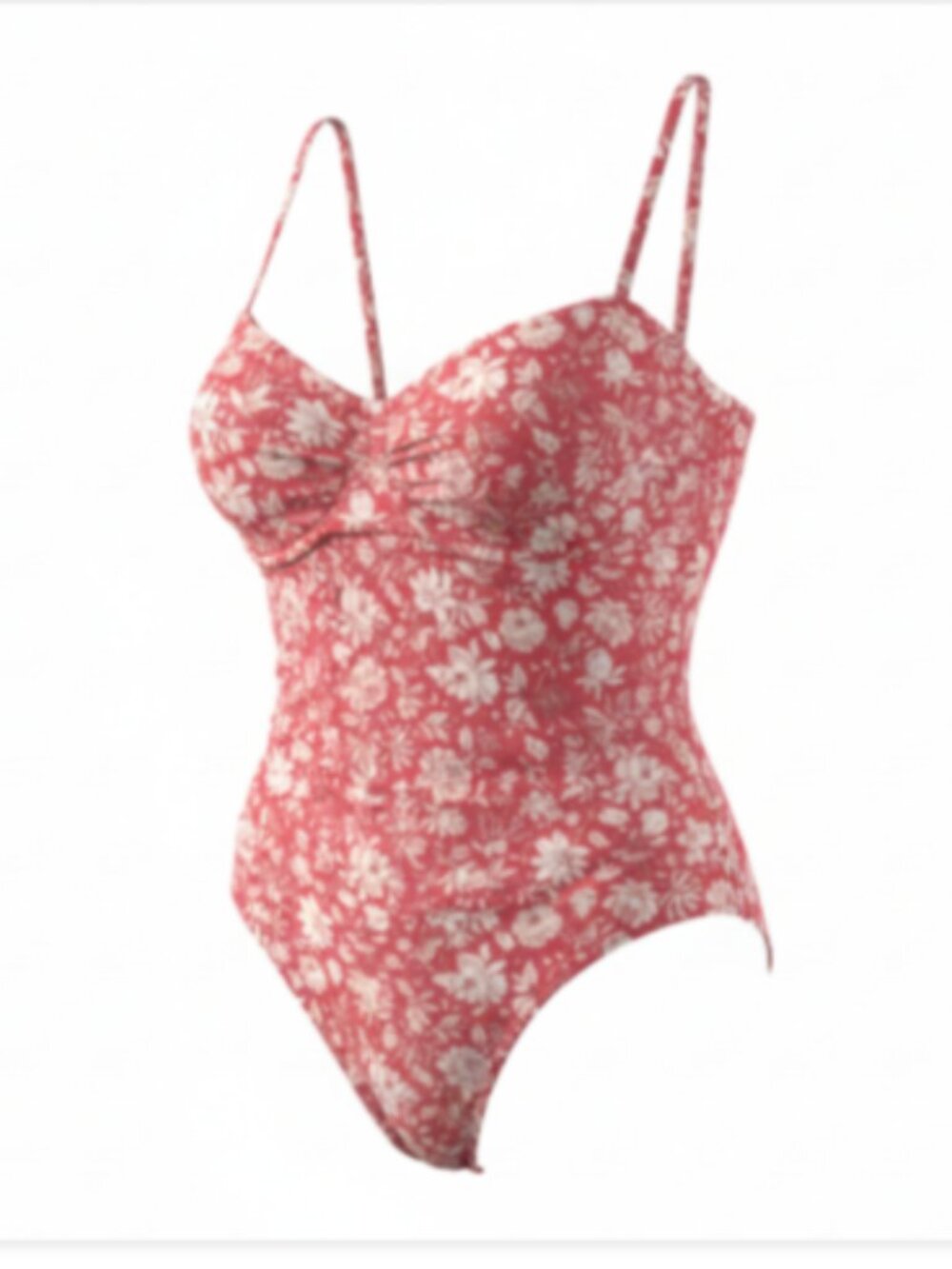 J.Crew One Piece Swimsuit Womens 24 Pink White Floral Ruched Tummy Control NWT